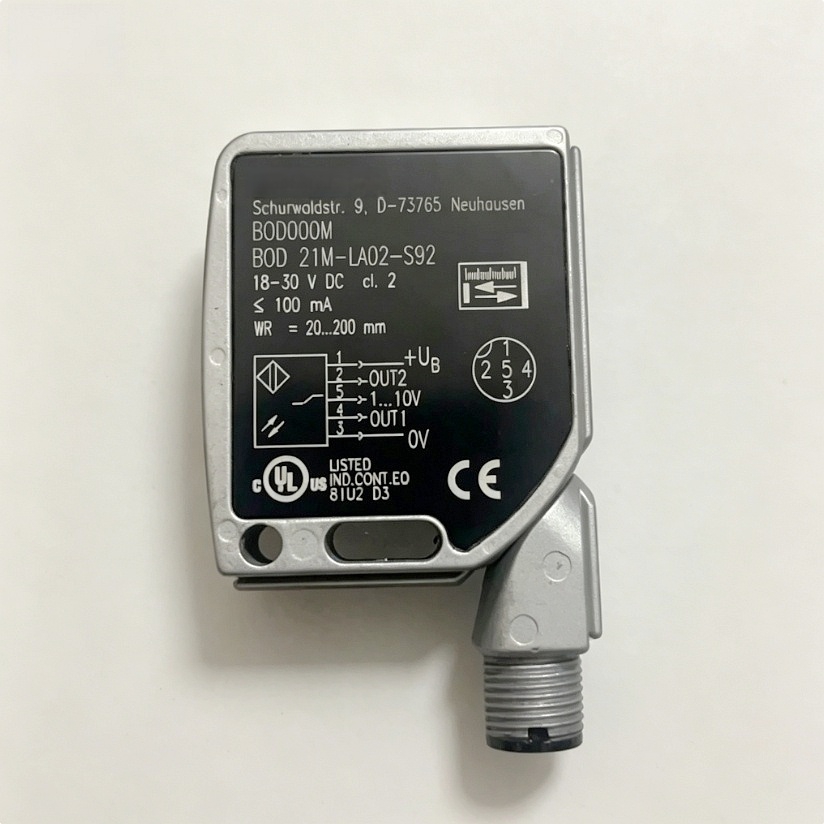 Industrial Laser Displacement Sensor - BOD000R BOD 21M-LB02-S92 เซ็นเซอร์วัดระยะด้วยเลเซอร์ความแม่นยำสูง 4-20mA เอาต์พุตแบบอะนาล็อก