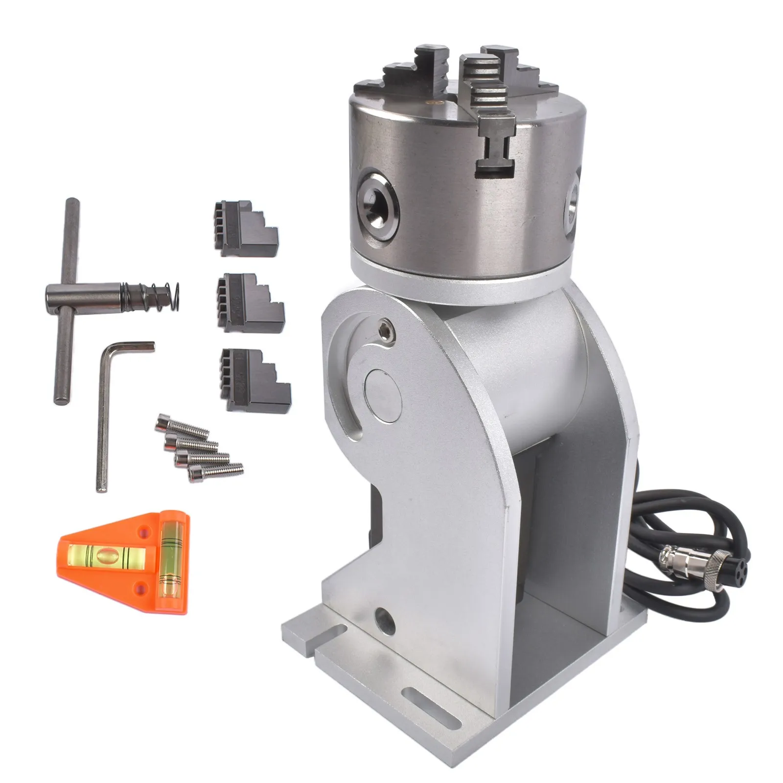 Rotary Axis Laser Engraver - AP02 หัวจับหมุนสำหรับเครื่องกลึง ขนาด 80 มม. แกนหมุน