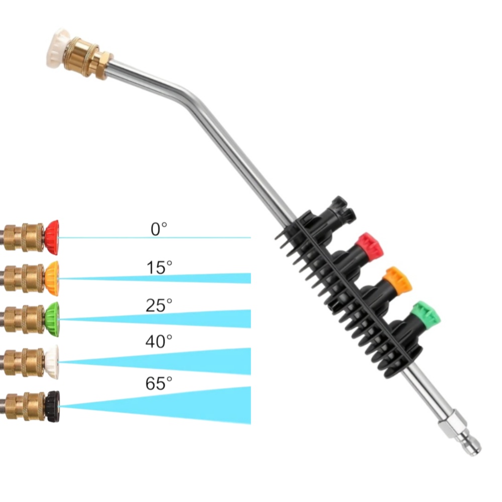 Laser Nozzle Ceramic - ไม้ต่อสำหรับเครื่องฉีดน้ำแรงดันสูง 30 ° ด้ามต่อพาวเวอร์แลนซ์แบบโค้งพร้อมข้อต่อเร็วขนาด 1/4 นิ้ว