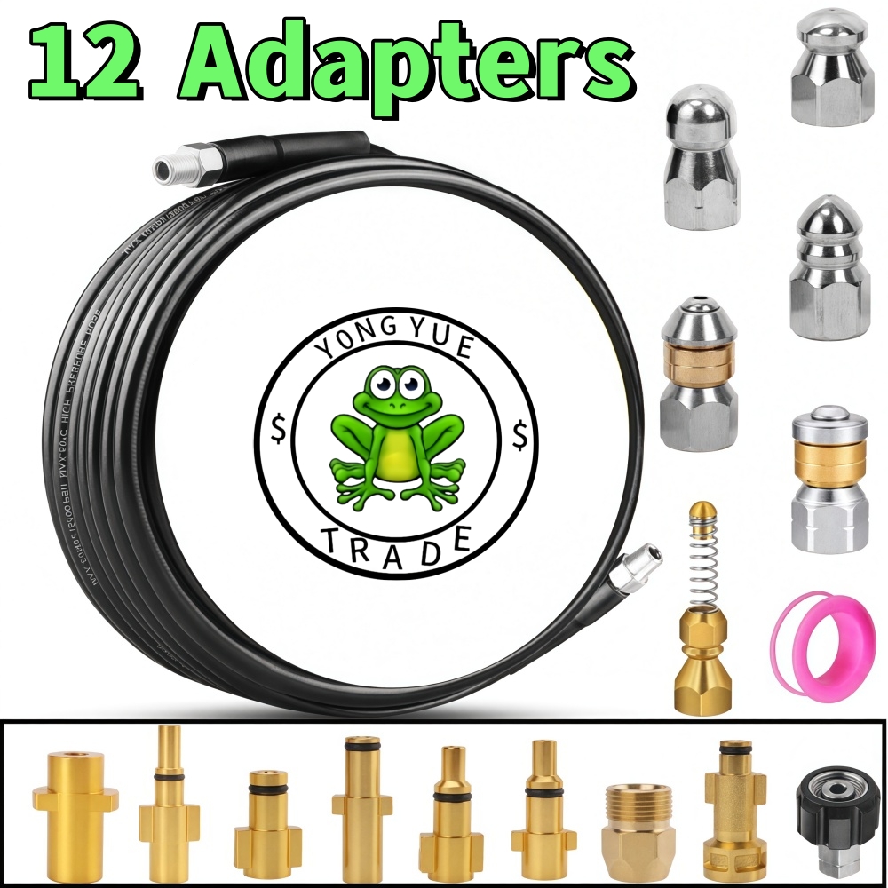 Laser Nozzle Ceramic - ชุดเครื่องฉีดน้ำแรงดันสูง 5~50 เมตร 5800psi สำหรับทำความสะอาดท่อระบายน้ำ พร้อมสายฉีด